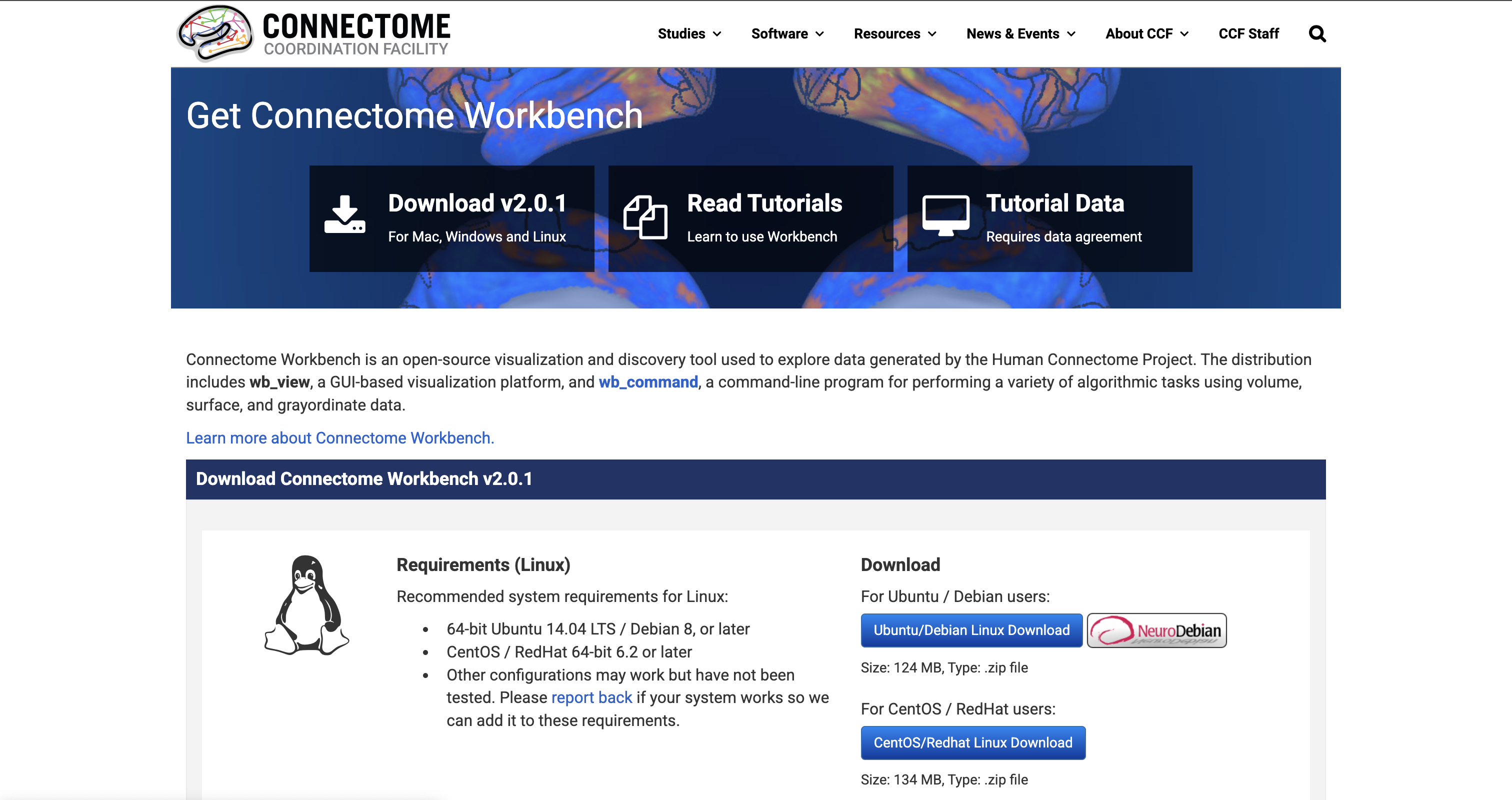 Connectome Workbench 2.0.1
