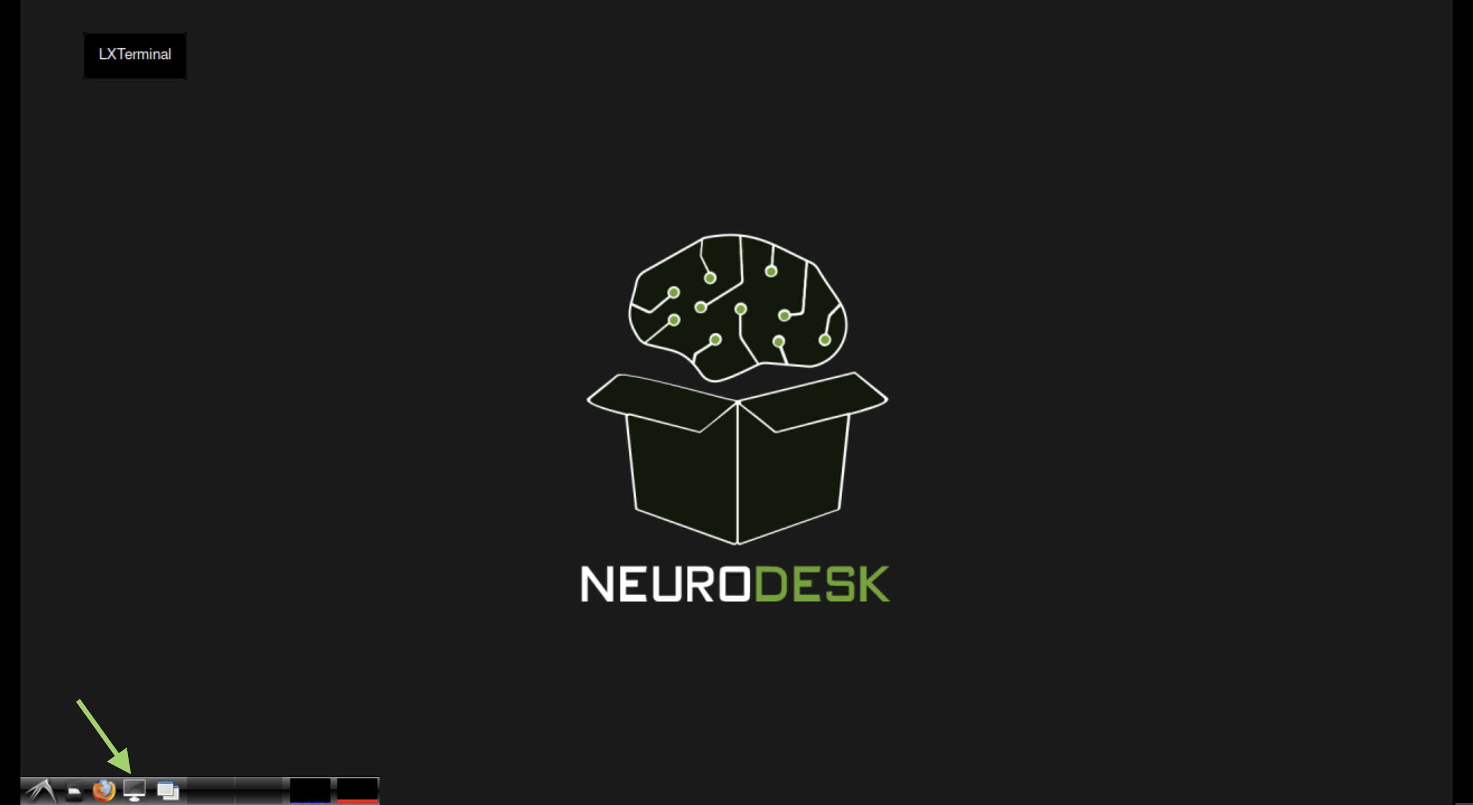 Neurodesktop with LXTerminal open