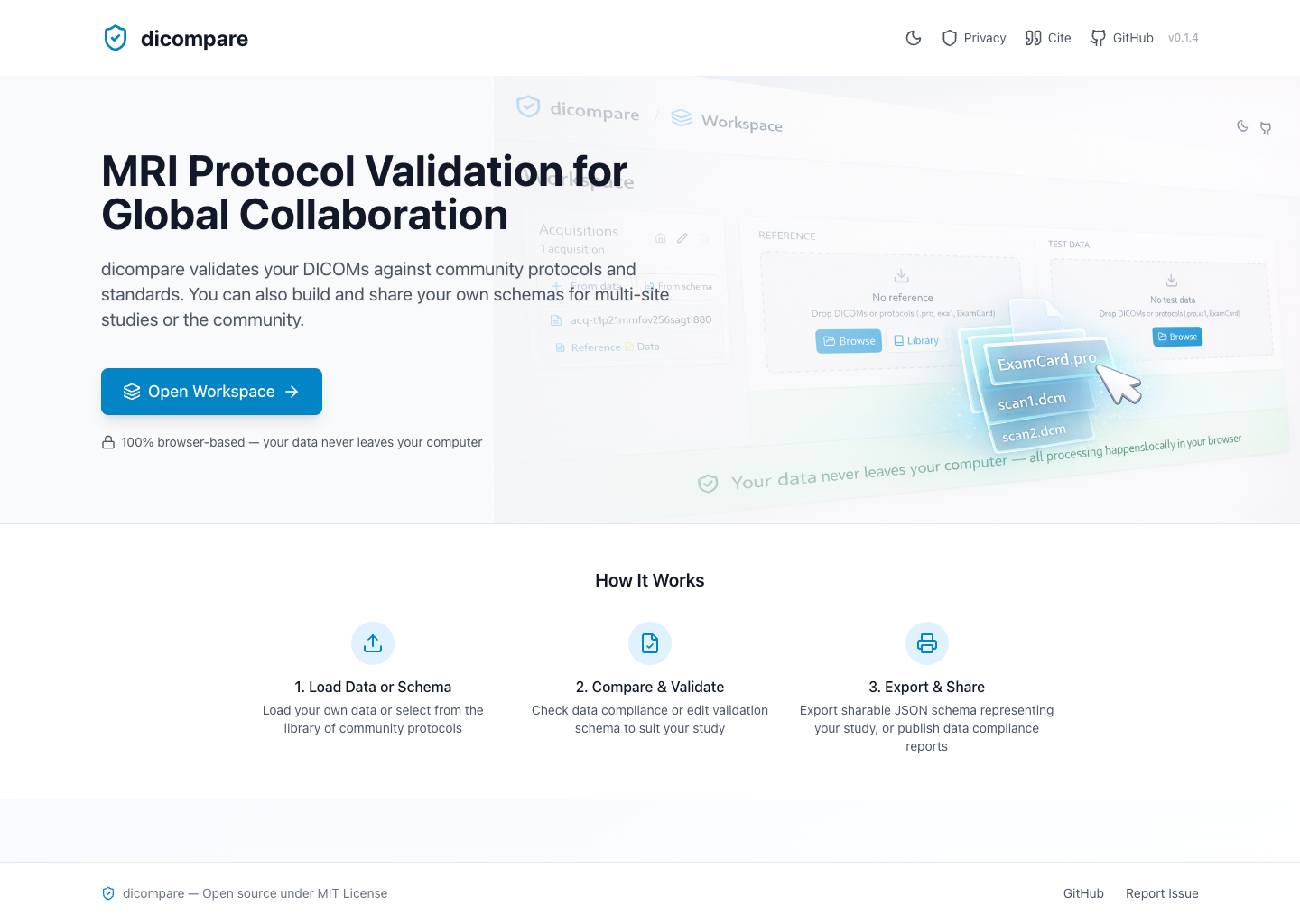 dicompare screenshot